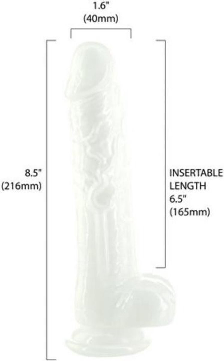 Addiction - Pearl Dildo Met Zuignap - 21,5 cm - Silver