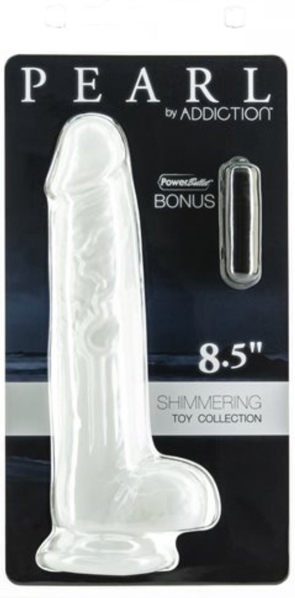 Addiction - Pearl Dildo Met Zuignap - 21,5 cm - Silver