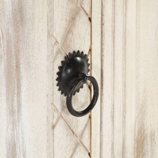 Vidaxl Nachtkastje 50x30x50 Cm Massief Mangohout - Wit