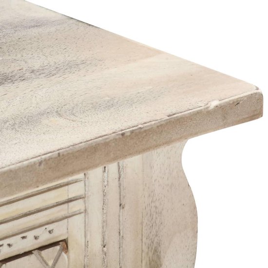 Vidaxl Nachtkastje 50x30x50 Cm Massief Mangohout - Wit