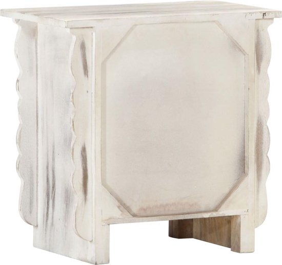 Vidaxl Nachtkastje 50x30x50 Cm Massief Mangohout - Wit