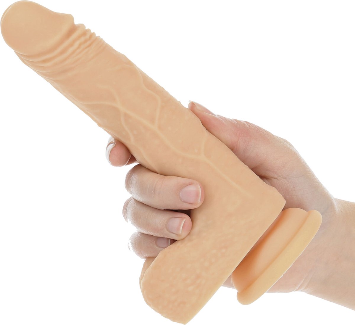 Naked Addiction Realistische Roterende Dildo met Afstandsbediening - 19 cm - Beige
