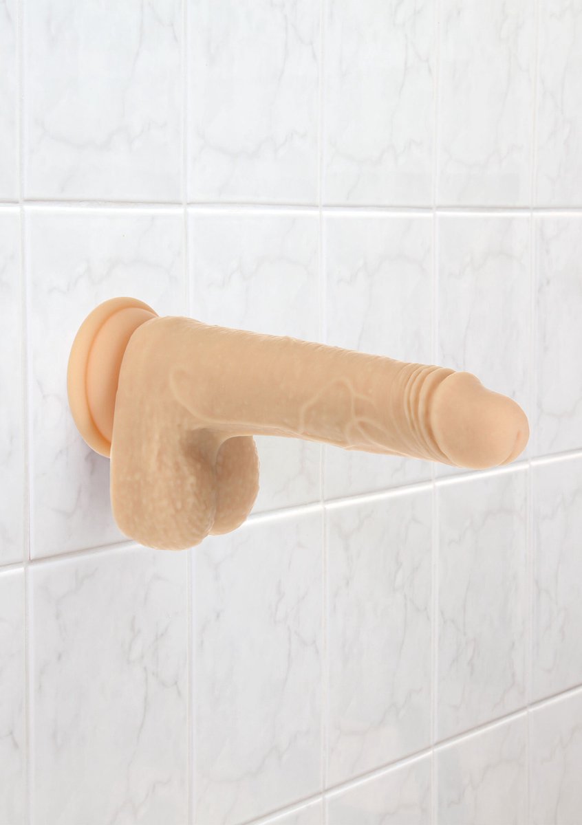 Naked Addiction Realistische Roterende Dildo met Afstandsbediening - 19 cm - Beige