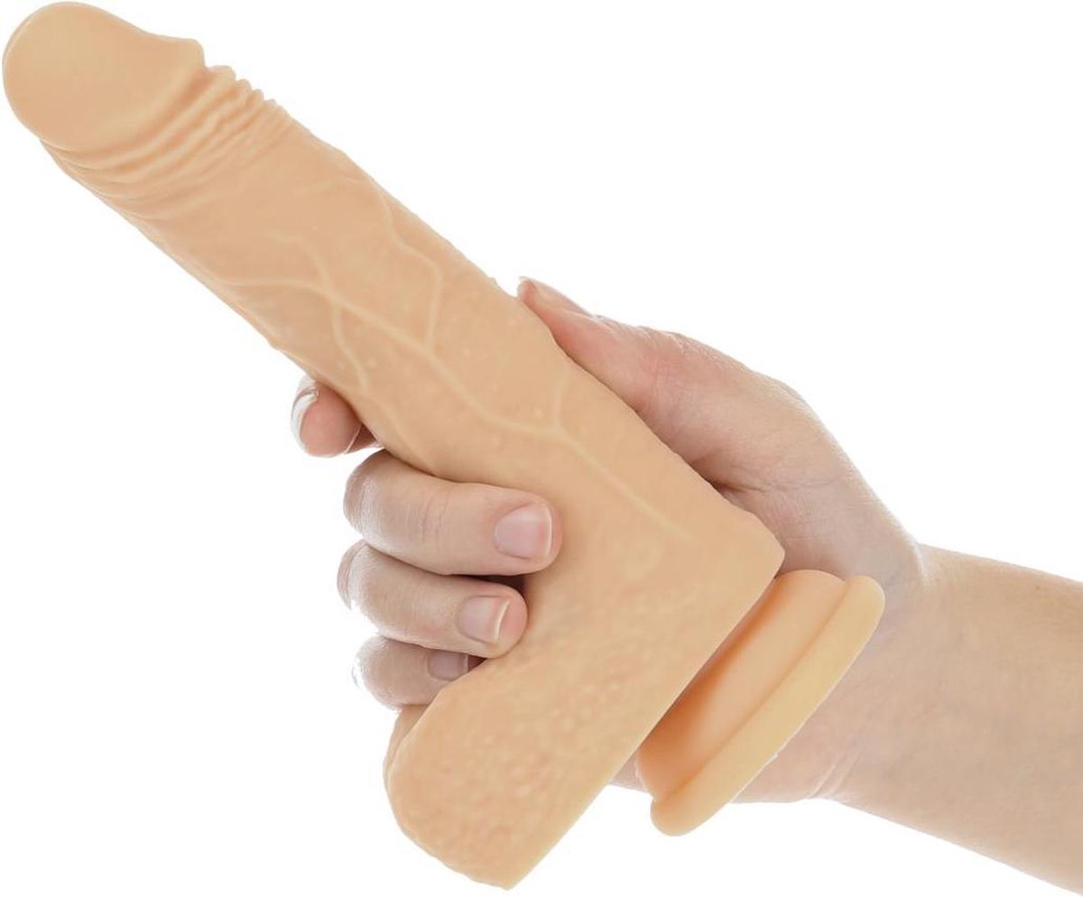 Naked Addiction Realistische Roterende Dildo met Afstandsbediening - 19 cm - Beige