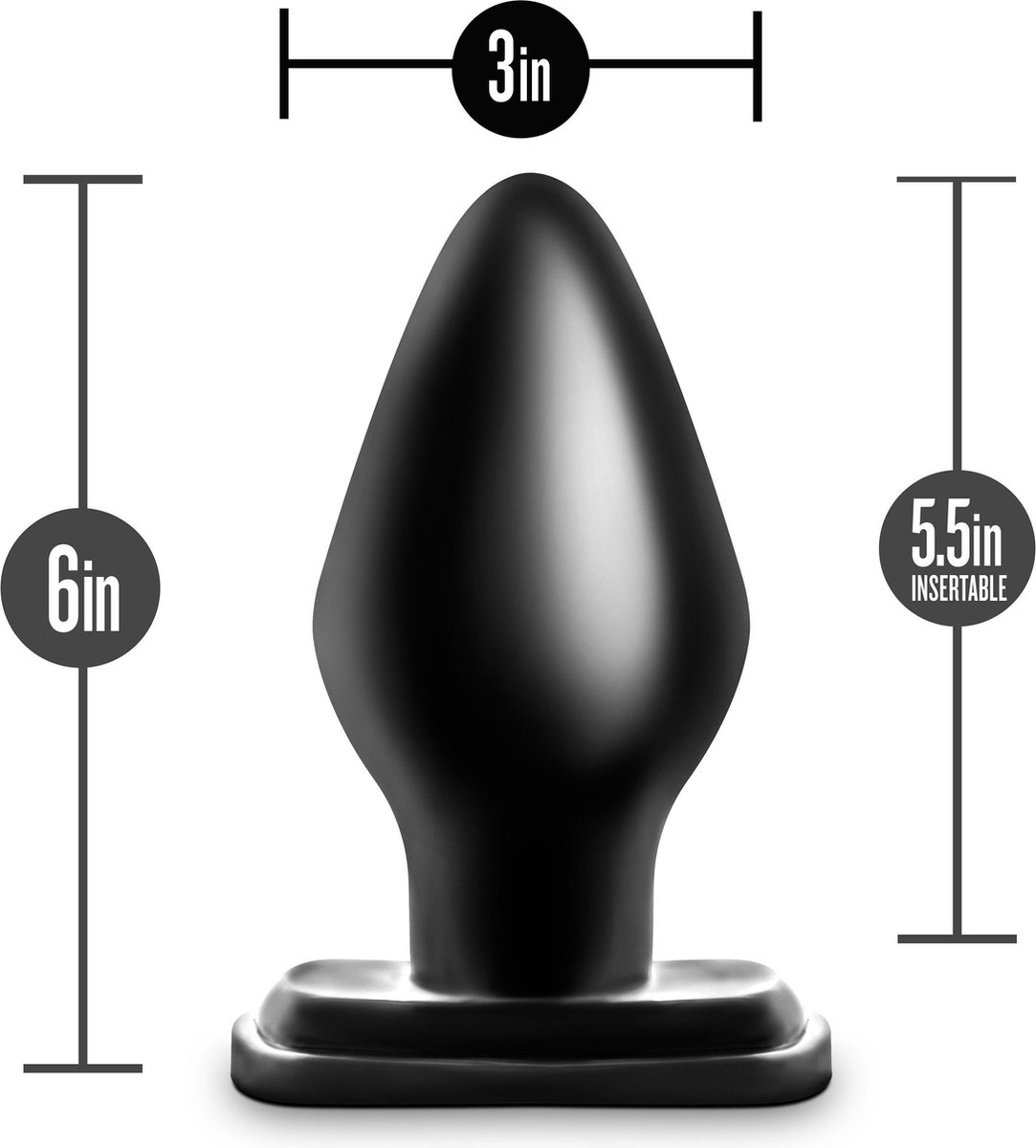 Anal Adventures - XXL Anaal Plug - - Zwart