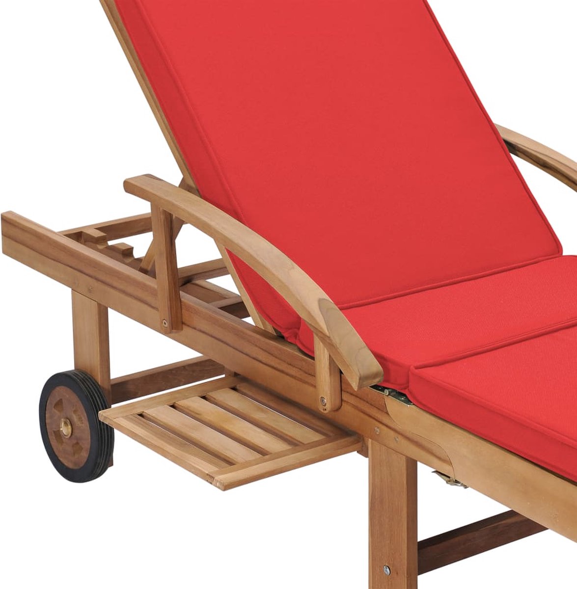 Vidaxl Ligbedden Met Kussens 2 St Massief Teakhout - Rood