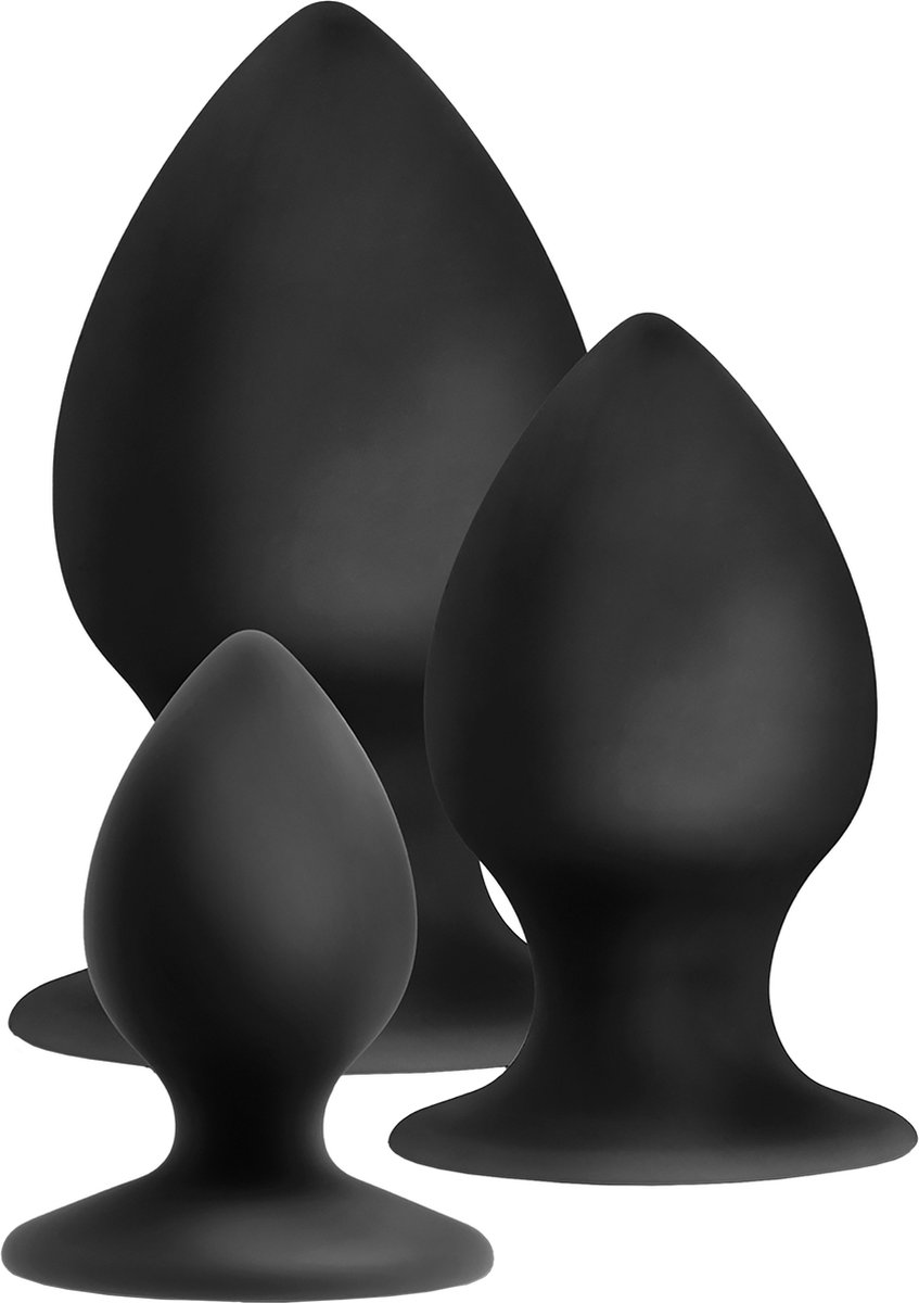 Anal Adventures Platinum - Stout Anaal Plug Set - Zwart