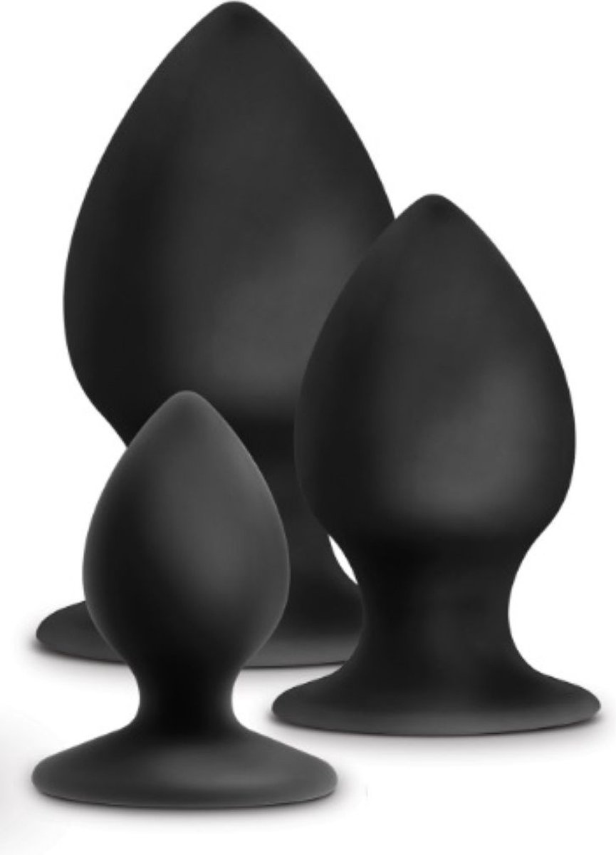 Anal Adventures Platinum - Stout Anaal Plug Set - Zwart