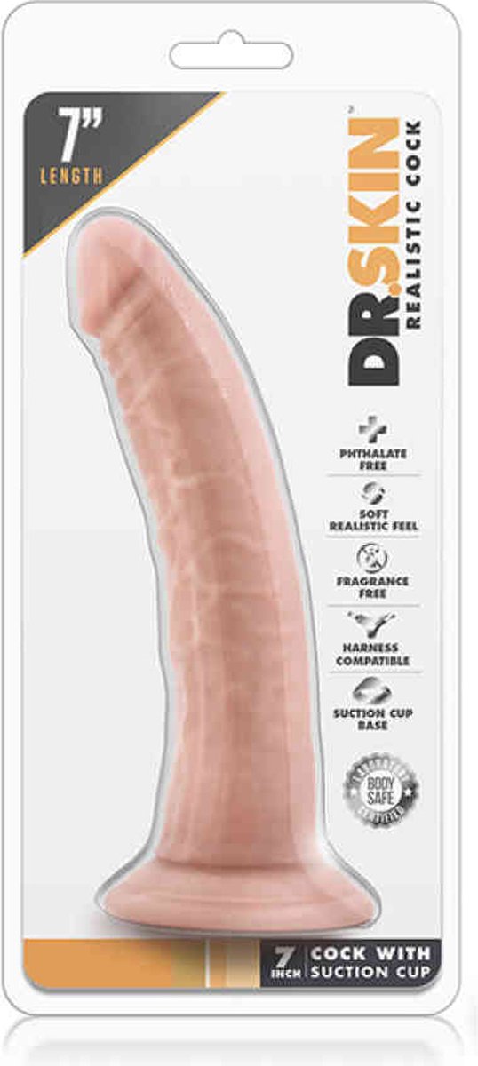 Dr Skin Dr. Skin - Realistische Dildo Met Zuignap 19 cm - Vanilla - Beige
