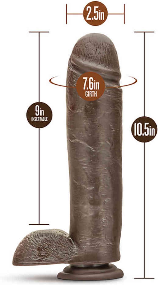 Dr Skin Dr. Skin - Mr. Mister Dildo Met Zuignap 26 cm - Chocolate - Bruin
