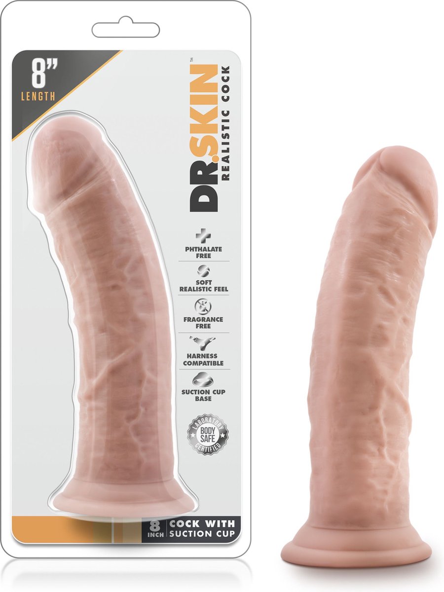 Dr Skin Dr. Skin - Realistische Dildo Met Zuignap 20 cm - Vanilla - Beige