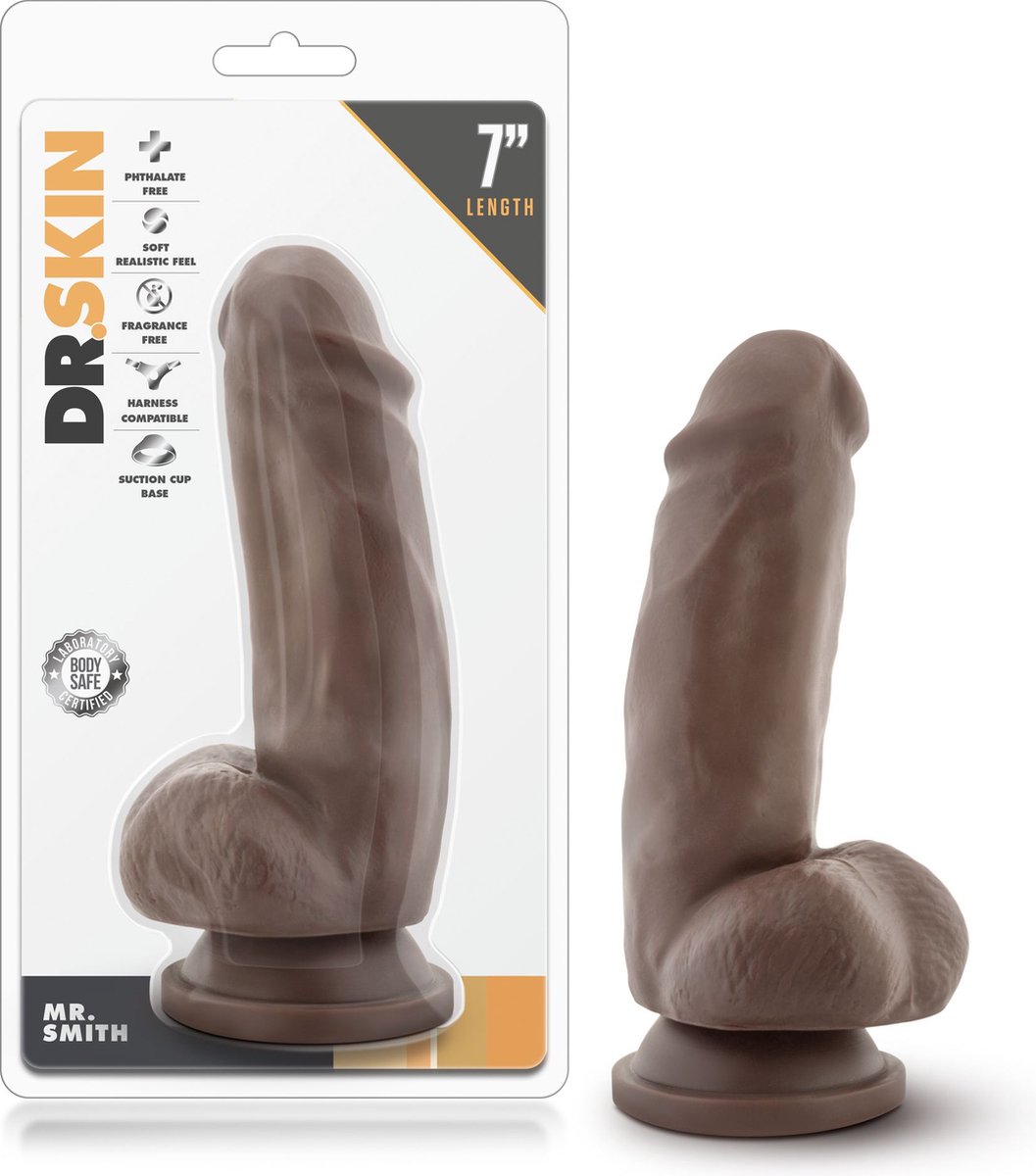 Dr Skin Dr. Skin - Mr. Smith Dildo Met Zuignap 19 cm - Chocolate - Bruin