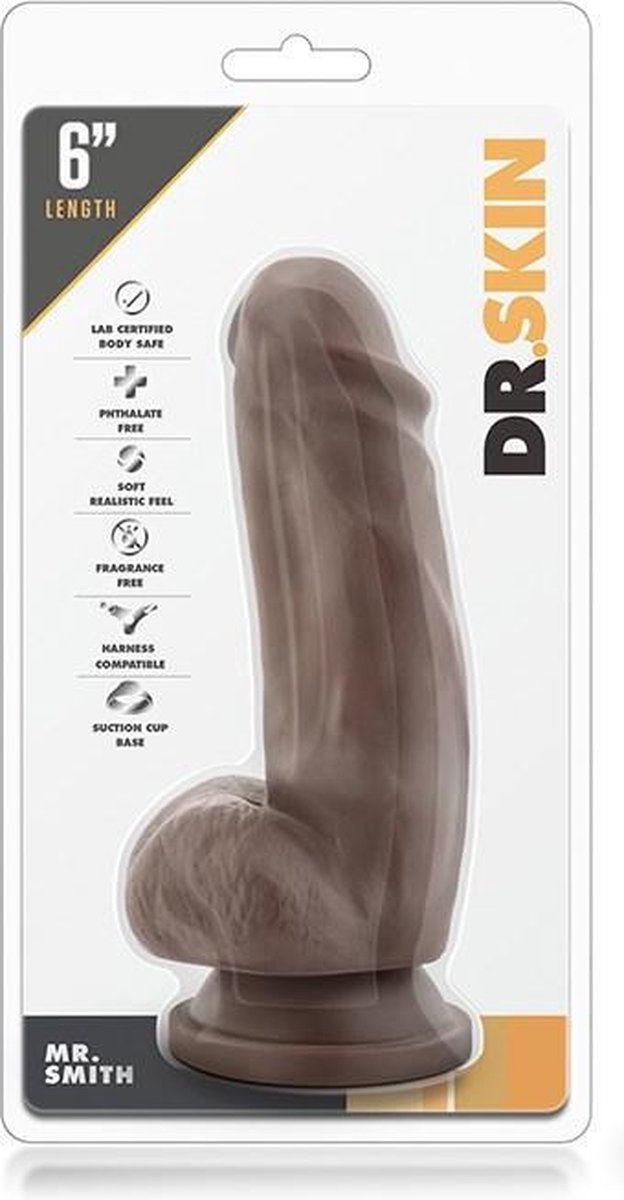 Dr Skin Dr. Skin - Mr. Smith Dildo Met Zuignap 19 cm - Chocolate - Bruin