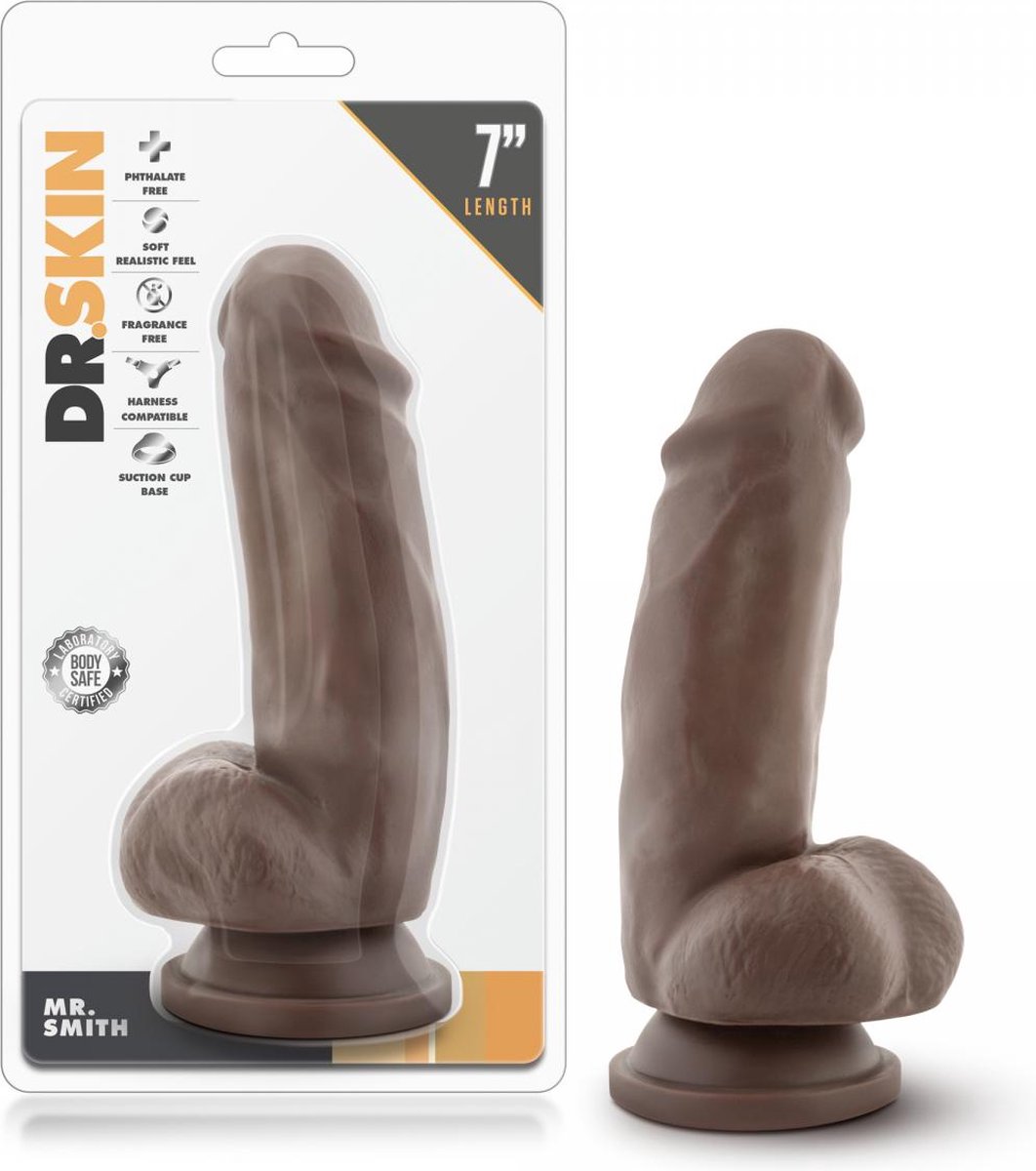 Dr Skin Dr. Skin - Mr. Smith Dildo Met Zuignap 19 cm - Chocolate - Bruin