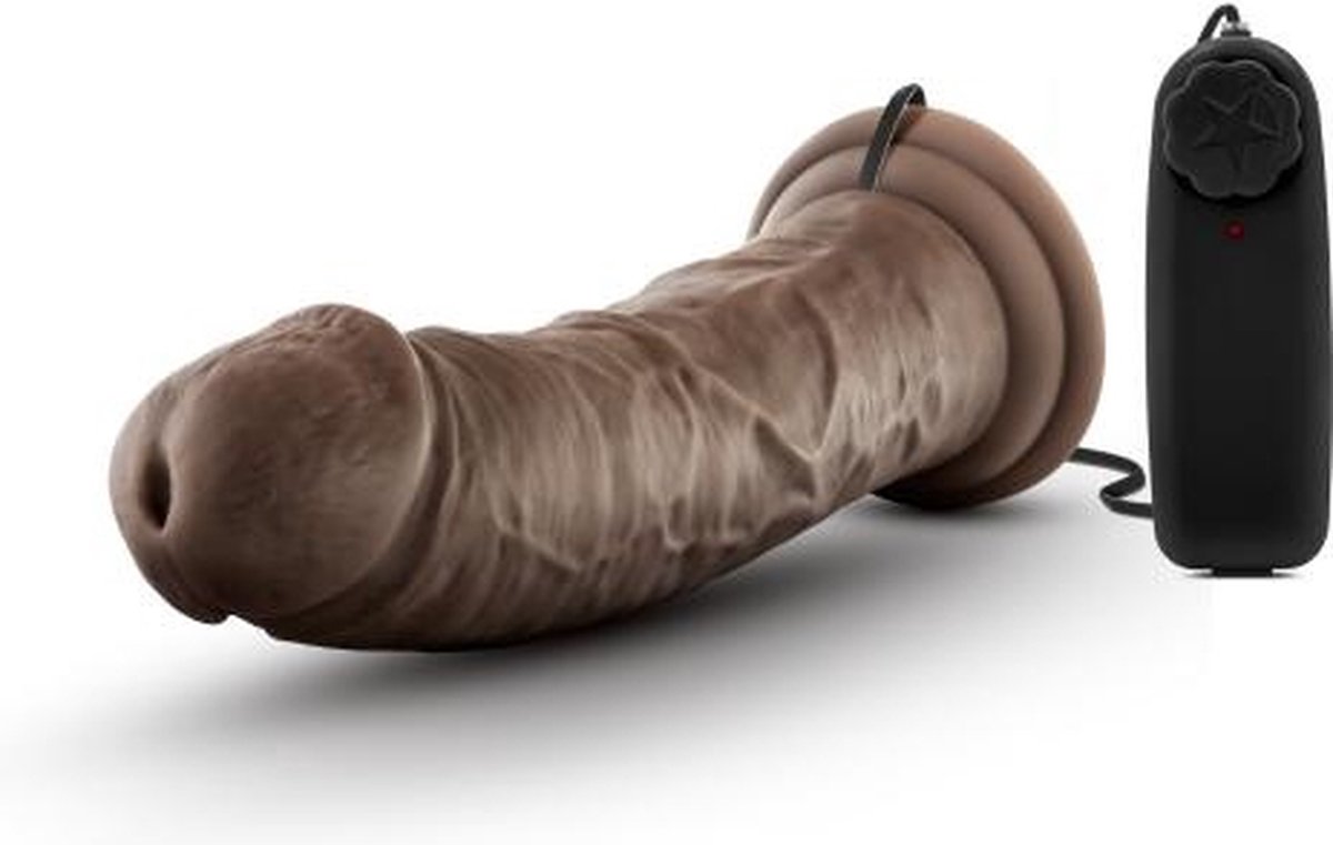 Dr Skin Dr. Skin - Dr. Joe Vibrator Met Zuignap 20 cm - Chocolate - Bruin