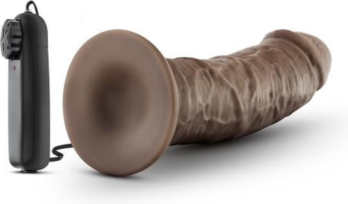 Dr Skin Dr. Skin - Dr. Joe Vibrator Met Zuignap 20 cm - Chocolate - Bruin