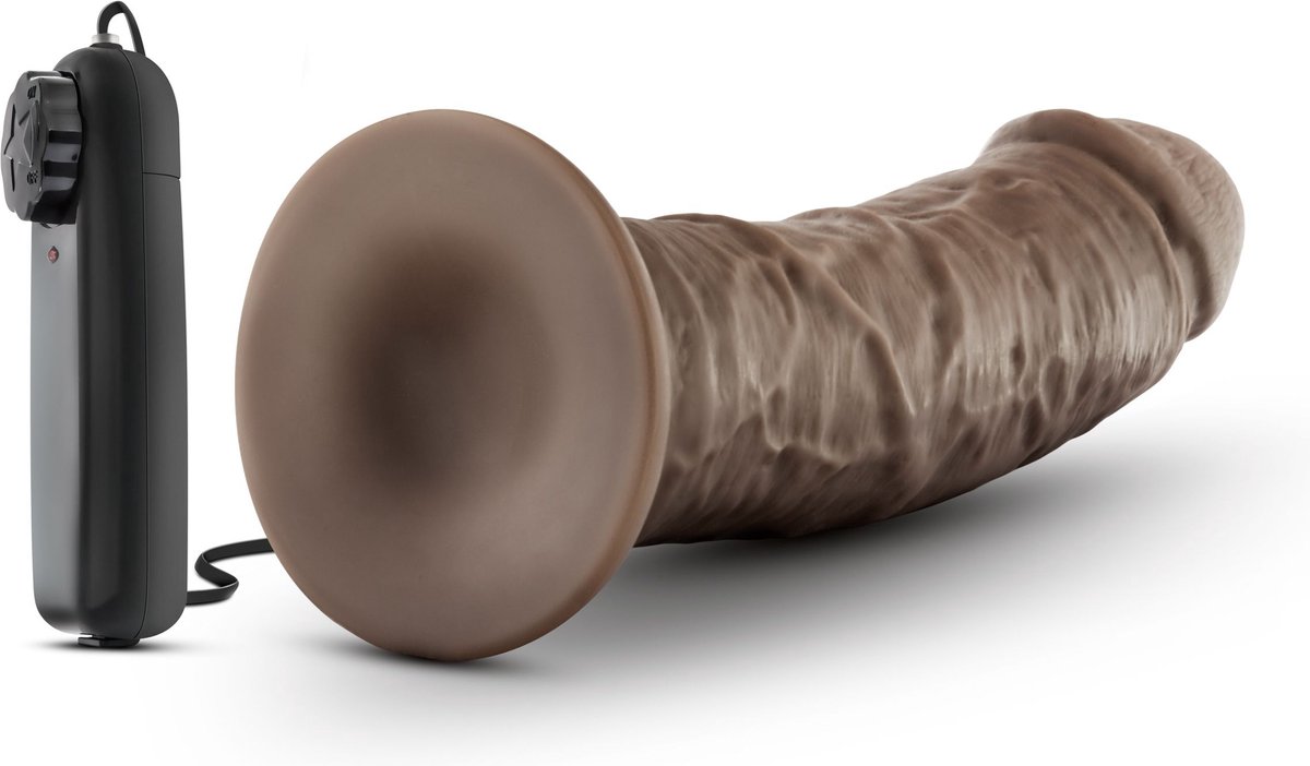 Dr Skin Dr. Skin - Dr. Joe Vibrator Met Zuignap 20 cm - Chocolate - Bruin