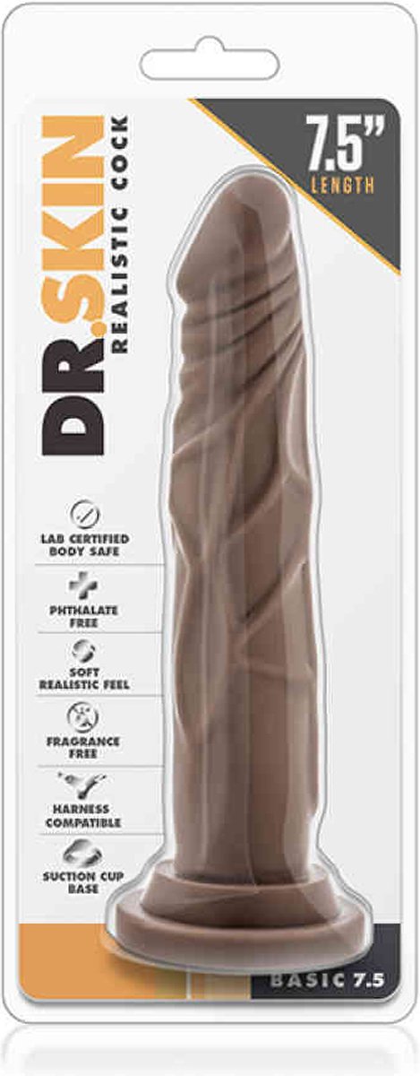 Dr Skin Dr. Skin - Realistische Dildo Met Zuignap - Chocolate - Bruin