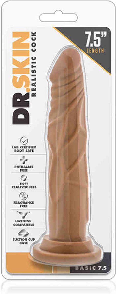 Dr Skin Dr. Skin - Realistische Dildo Met Zuignap - Mocha - Bruin