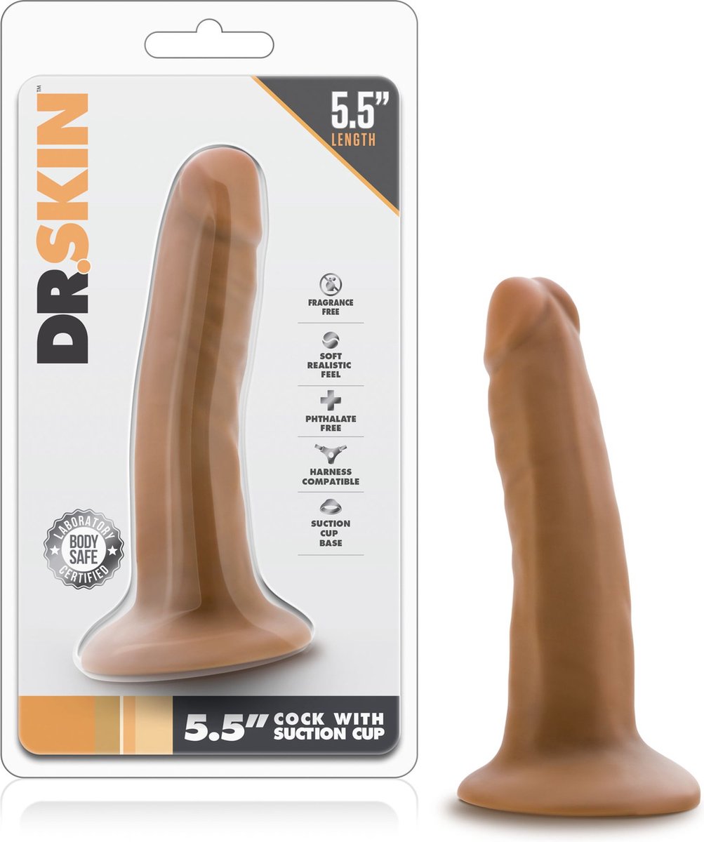 Dr Skin Dr. Skin - Realistische Dildo Met Zuignap 14 cm - Mocha - Bruin