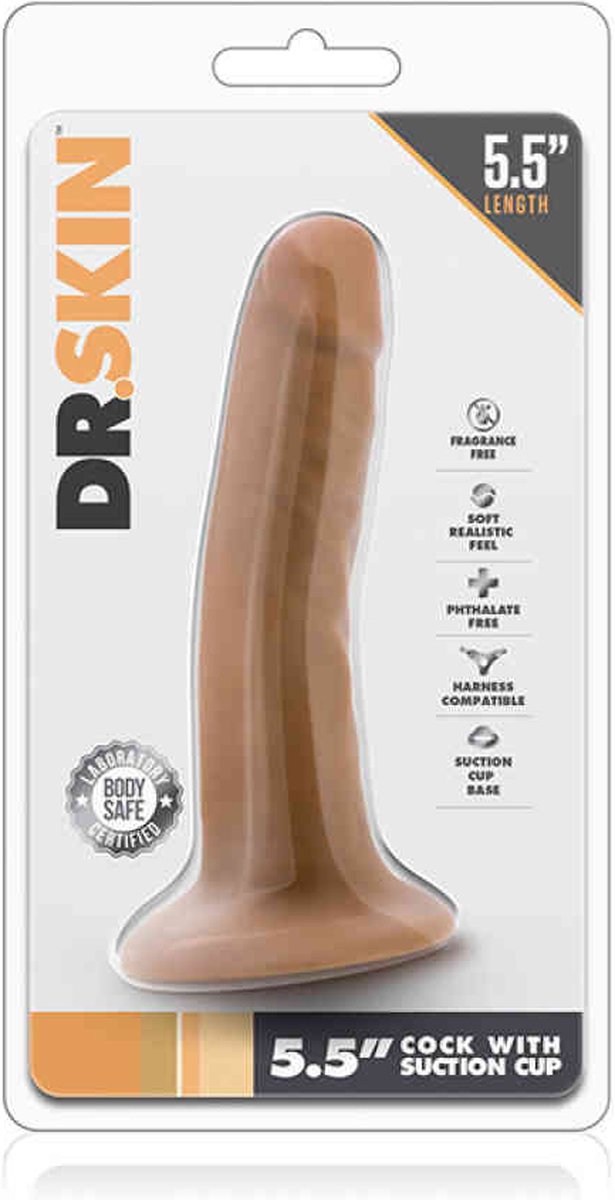 Dr Skin Dr. Skin - Realistische Dildo Met Zuignap 14 cm - Mocha - Bruin