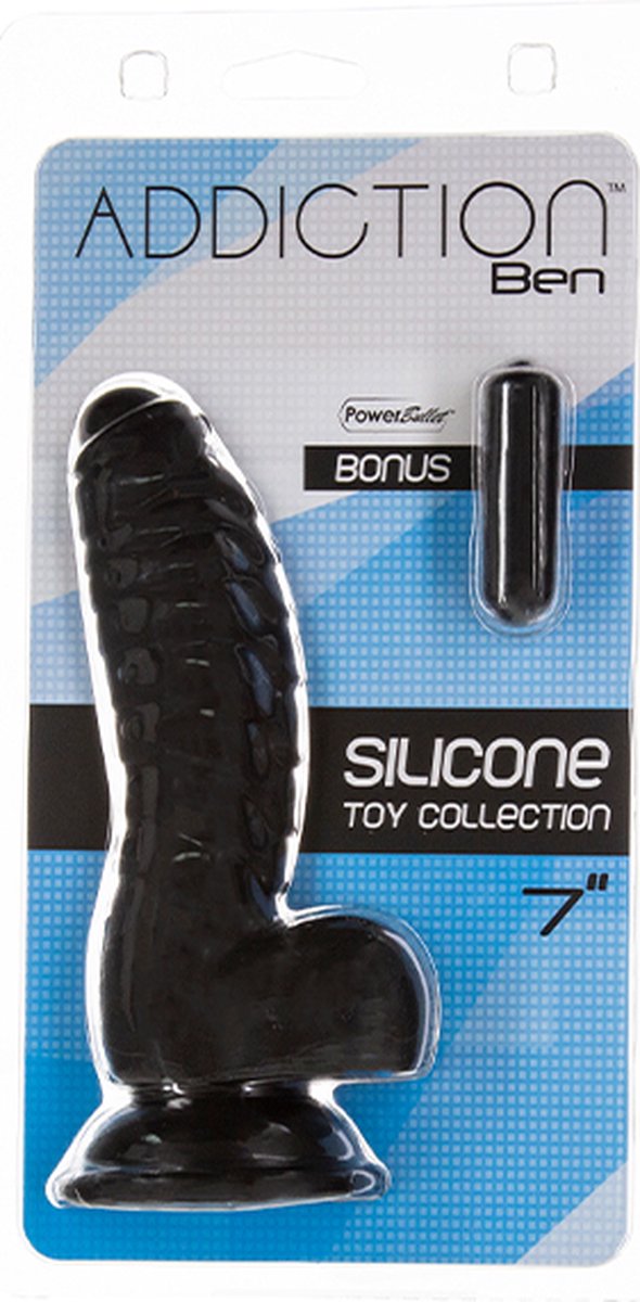 Addiction - Ben Dildo Met Zuignap - 17 cm - Zwart