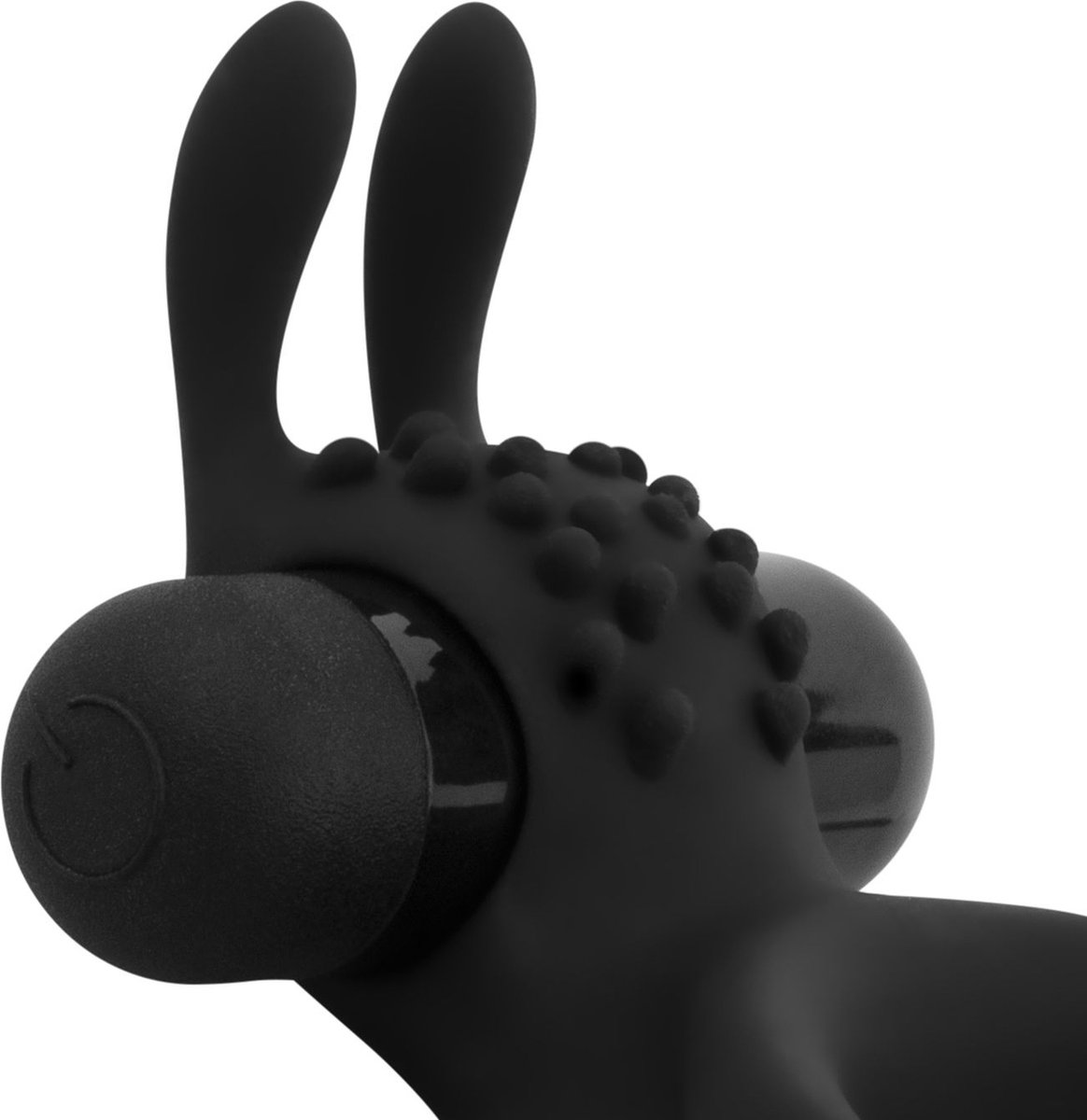 Share Ring - Dubbele Vibrerende Cockring Met Rabbit Oortjes - Zwart
