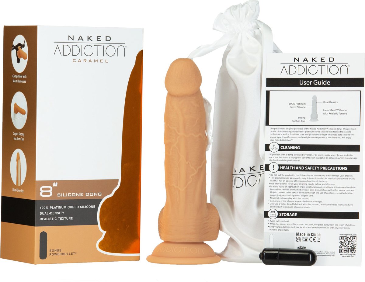 Naked Addiction Dual Density Realistische Dildo - 20 cm - Bruin
