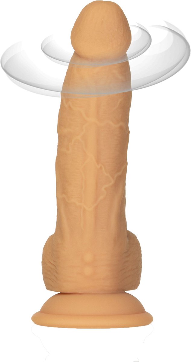 Naked Addiction Roterende & Vibrerende Dildo - 20 cm - Bruin