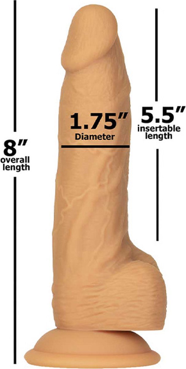 Naked Addiction Roterende & Vibrerende Dildo - 20 cm - Bruin