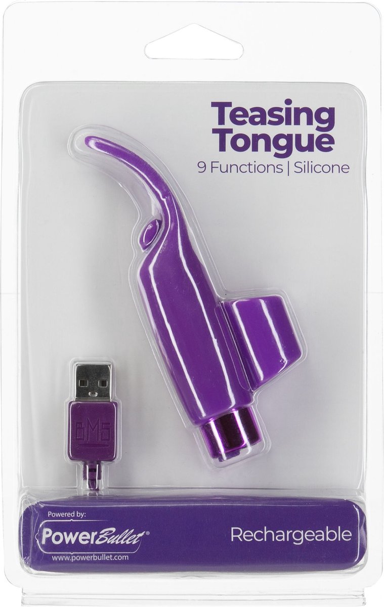 PowerBullet Teasing Tongue Vinger Vibrator - - Paars