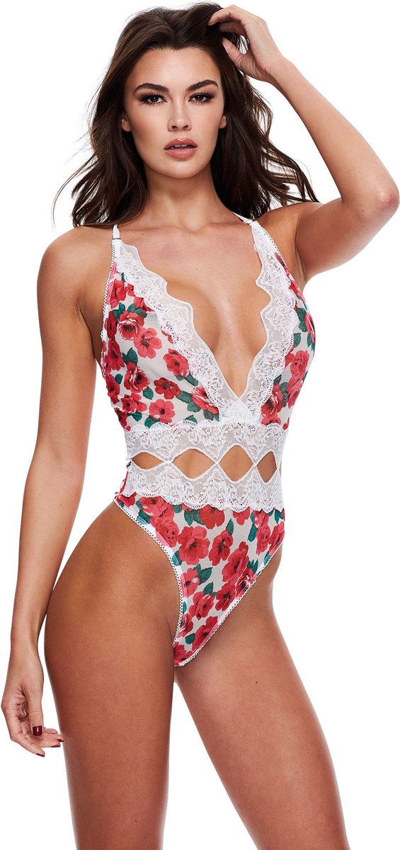 Baci - White Floral & Lace Stringbody