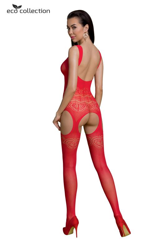 Jarretel Catsuit met design - Rood