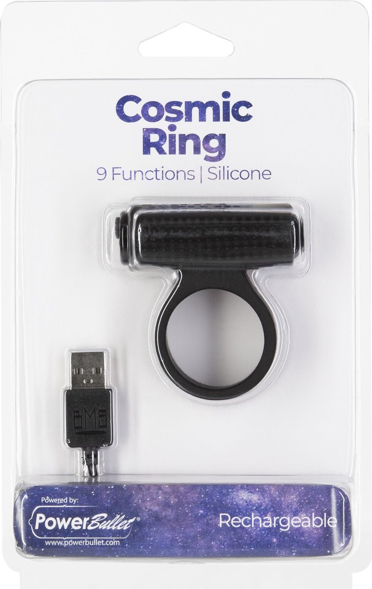 PowerBullet Cosmic Vibrerende Cockring - - Zwart