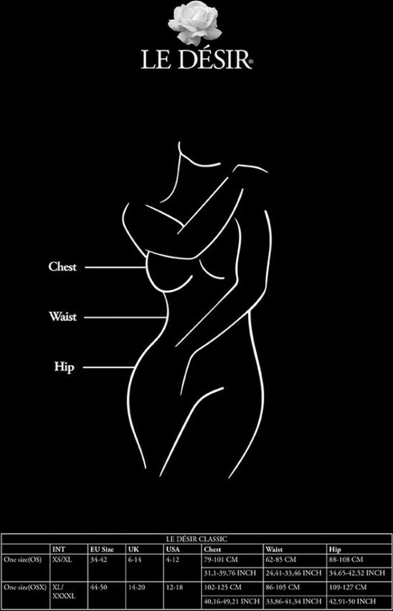 Le Desir Curvy Catsuit in kant optiek - Zwart