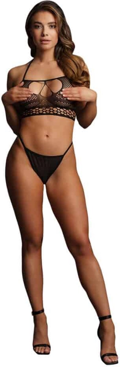 Strappy Halter Top - Zwart