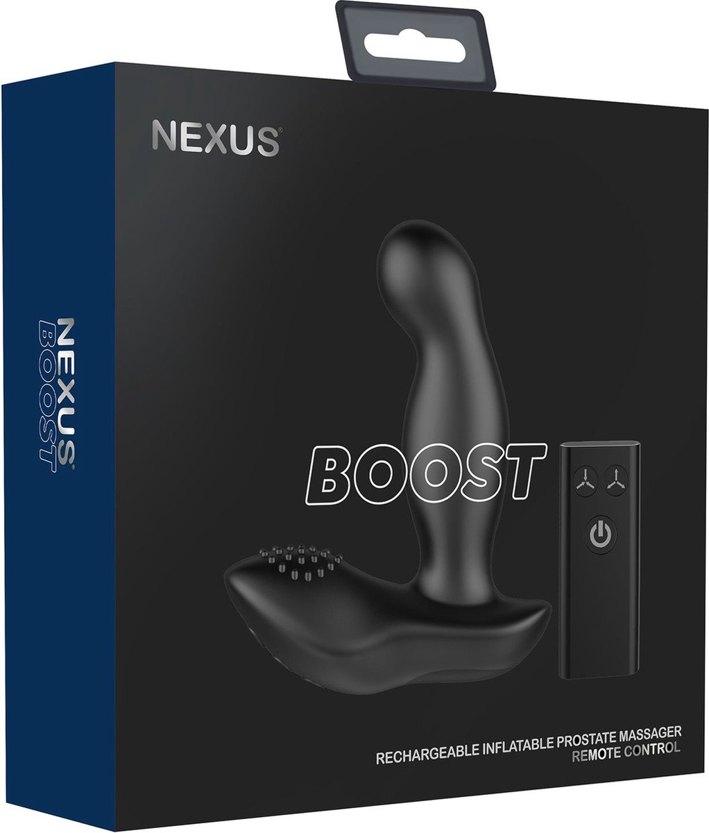 Nexus - Boost Vibrerende en Opblaasbare Prostaat Vibrator - diameter 46 mm - Zwart