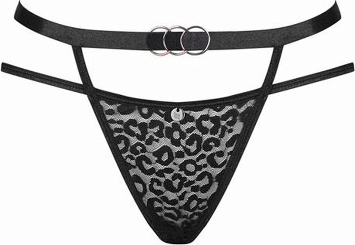 Obsessive Bagirela Sexy Slip - Luipaardprint - Zwart