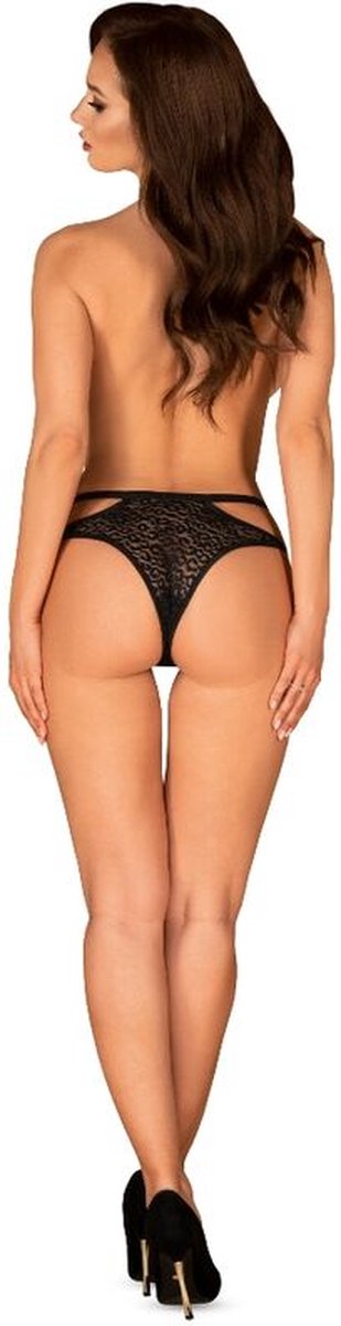 Obsessive Bagirela Sexy Slip - Luipaardprint - Zwart