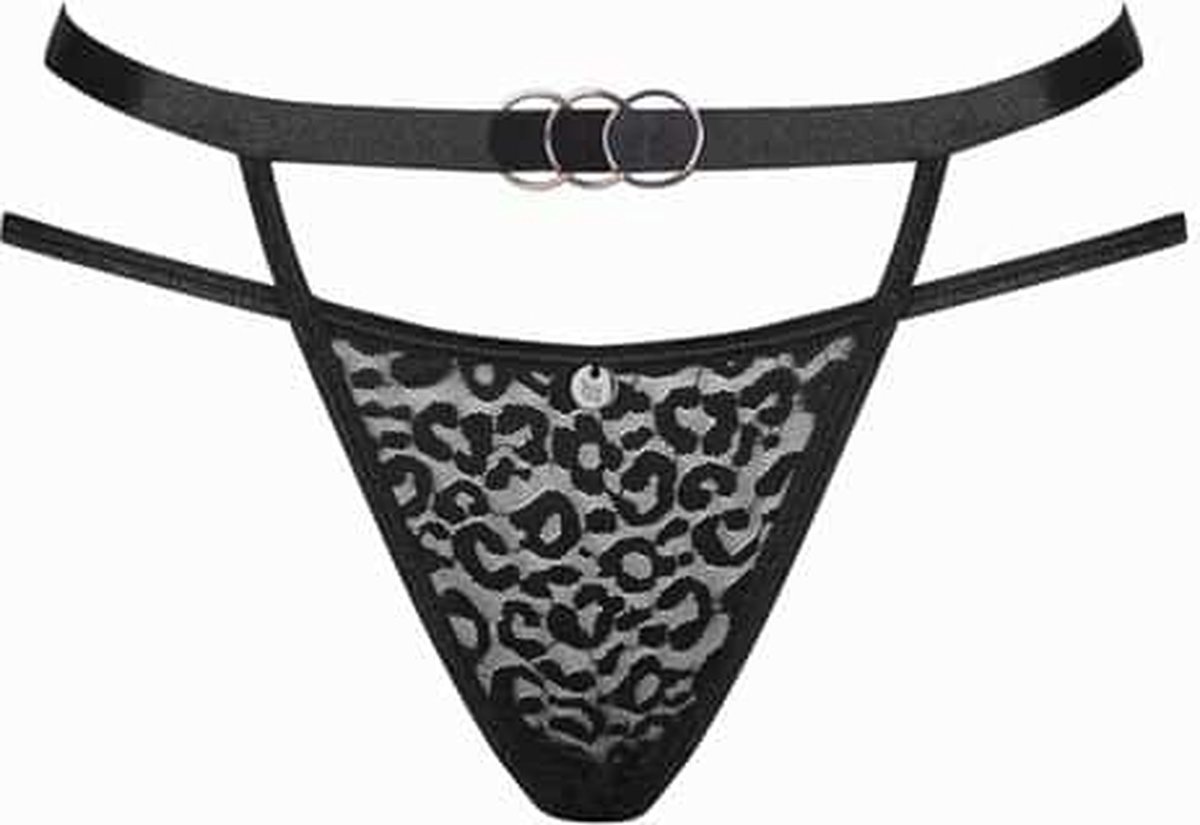 Obsessive Bagirela Sexy Slip - Luipaardprint - Zwart