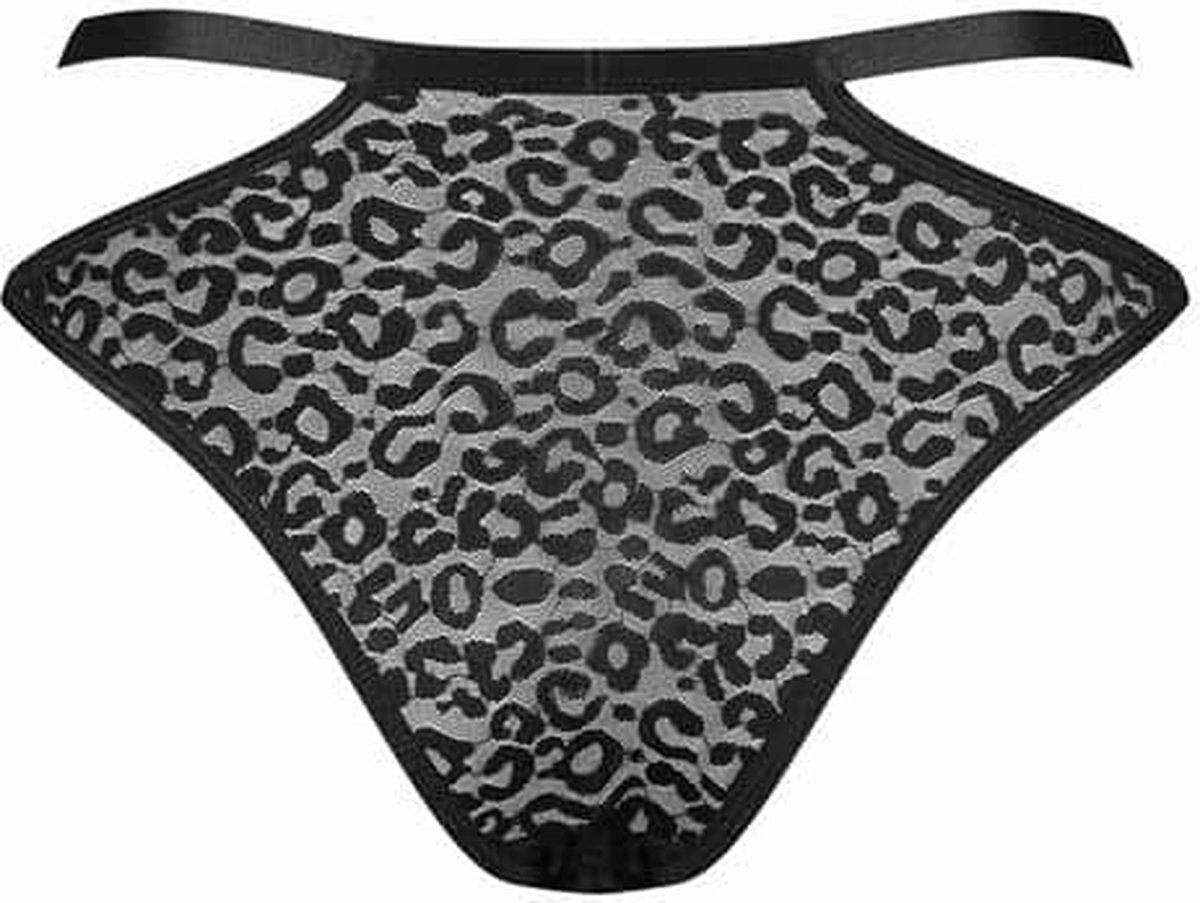 Obsessive Bagirela Sexy Slip - Luipaardprint - Zwart