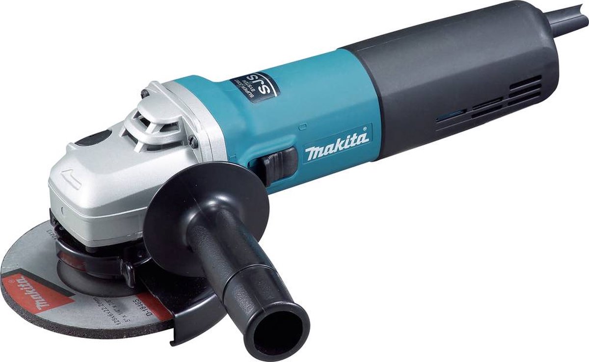 Makita 9565CR | 230V Haakse slijper | 125 mm | In doos | met vastzetschakelaar | afbraamschijf | beschermkap en zijhandgreep