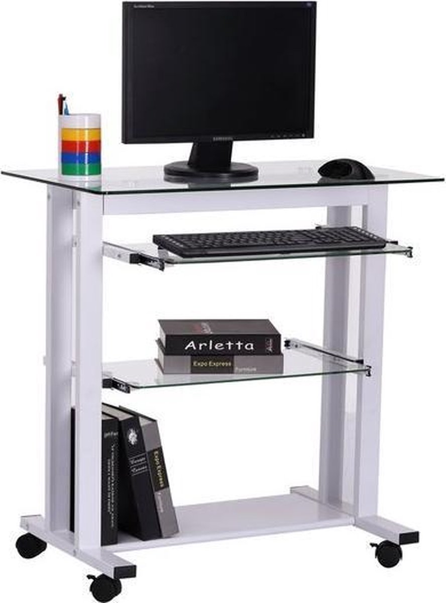 Compact Bureau - Schrijftafel - Computerbureau - Bureautafel - Bureau - Verrijdbaar