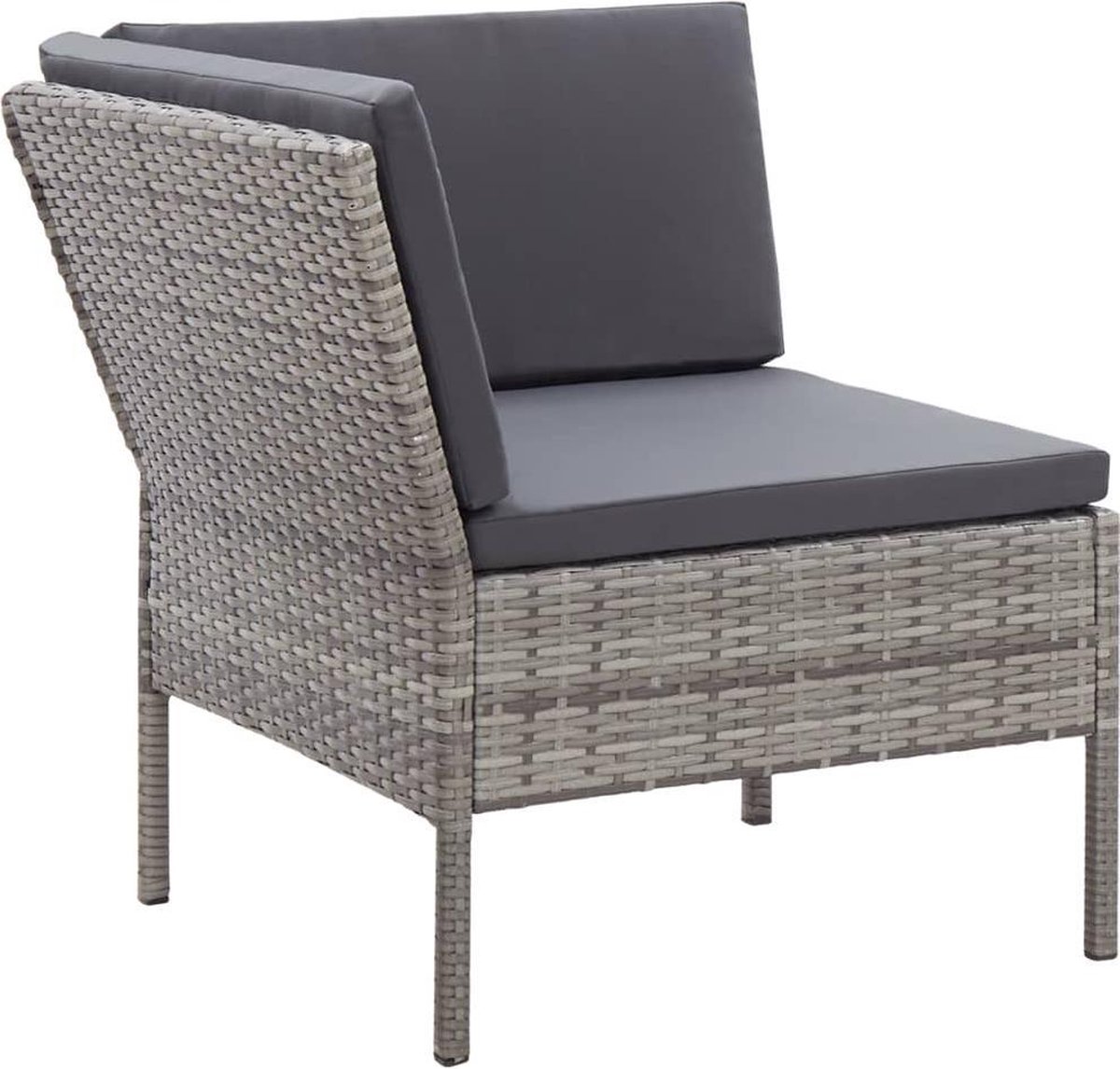 Vidaxl 6-delige Loungeset Met Kussens Poly Rattan - Grijs