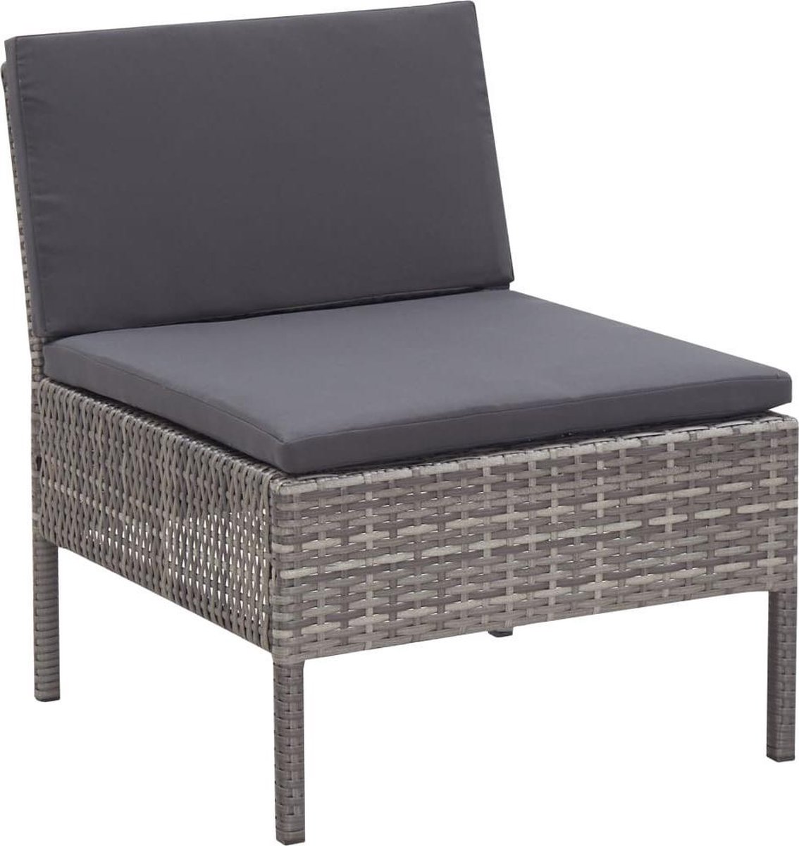 Vidaxl 6-delige Loungeset Met Kussens Poly Rattan - Grijs