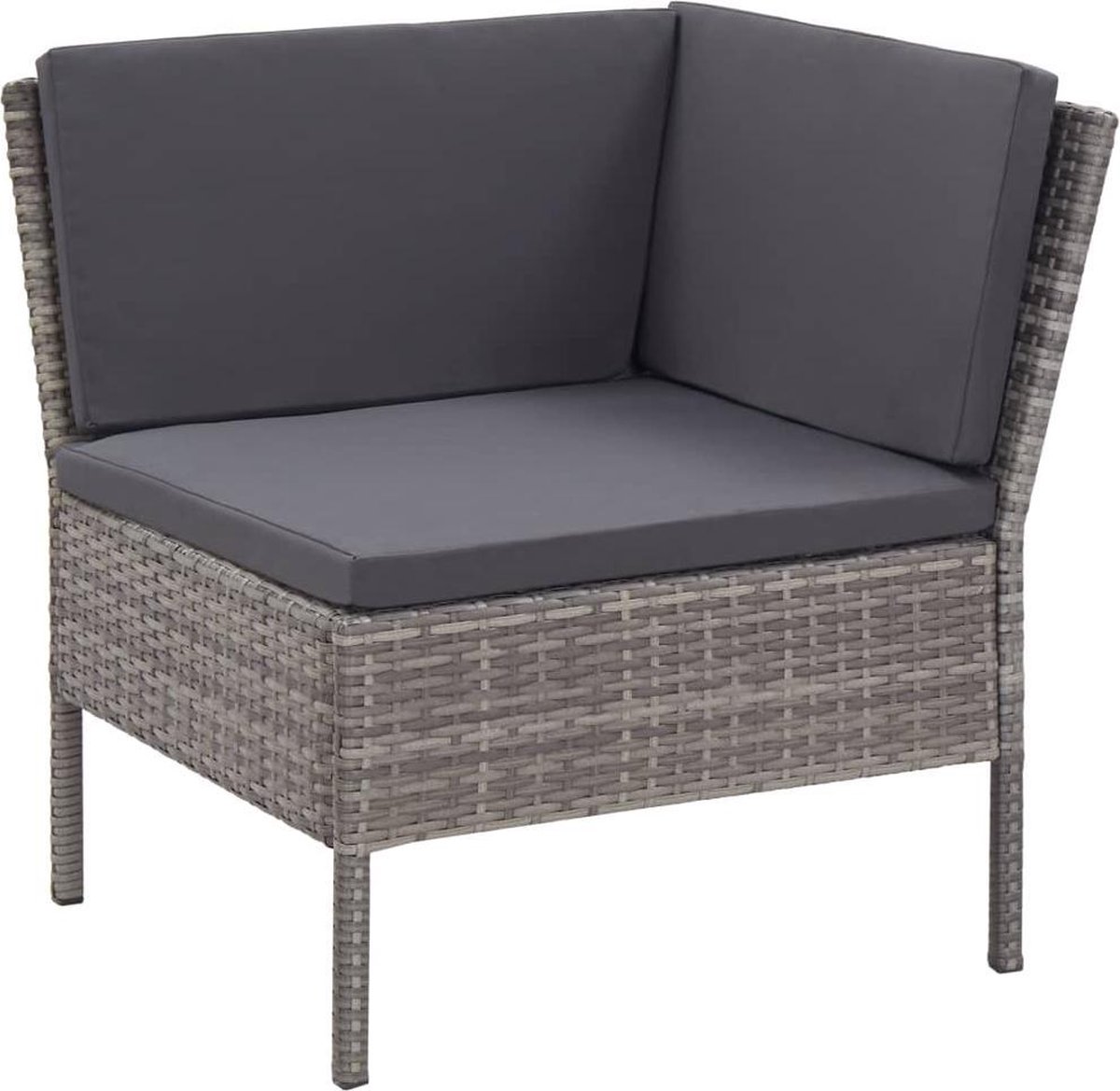 Vidaxl 6-delige Loungeset Met Kussens Poly Rattan - Grijs