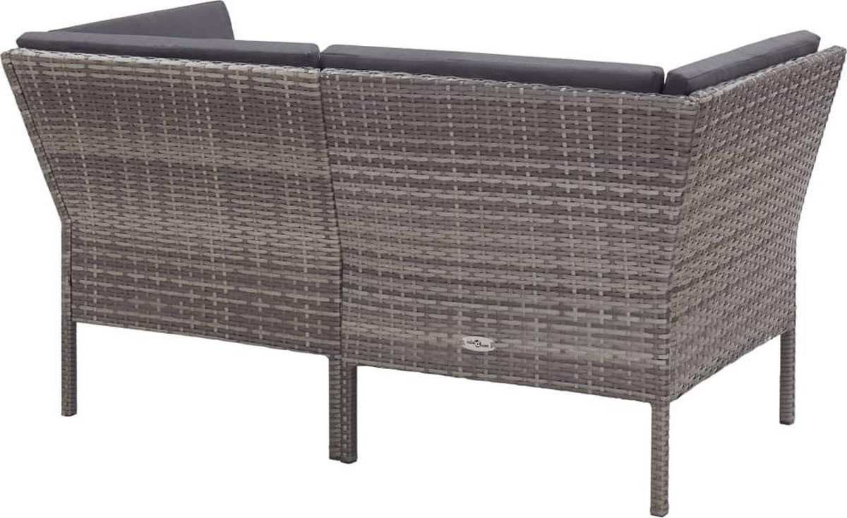 Vidaxl 6-delige Loungeset Met Kussens Poly Rattan - Grijs
