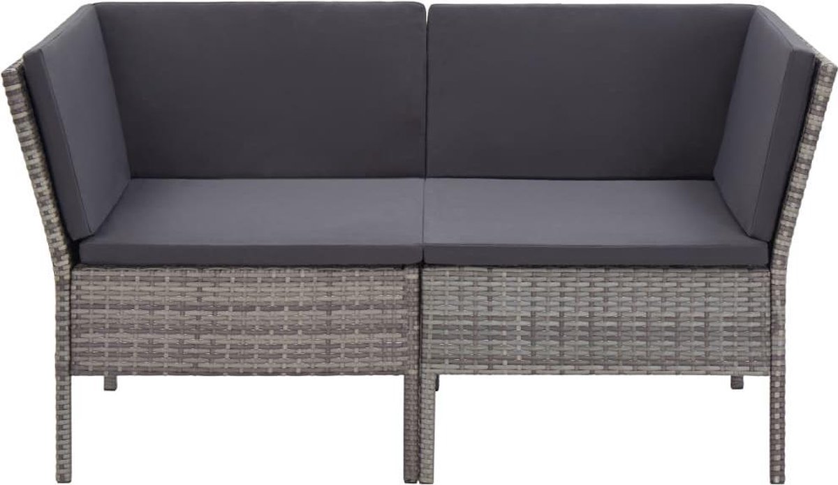 Vidaxl 6-delige Loungeset Met Kussens Poly Rattan - Grijs