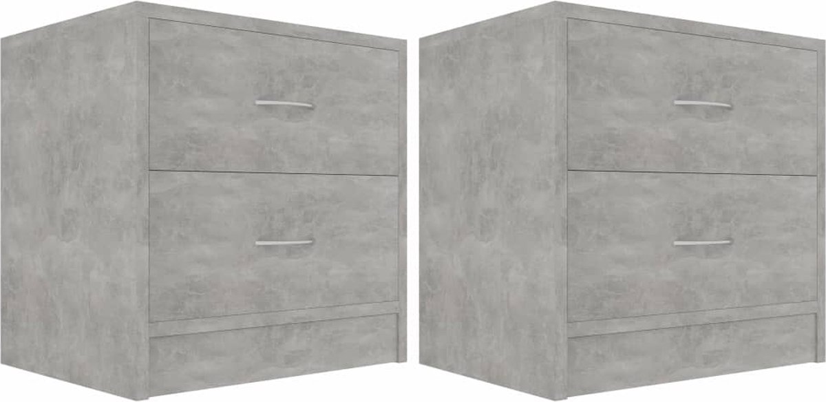 Vidaxl Nachtkastjes 2 St 40x30x40 Cm Spaanplaat Beton - Grijs