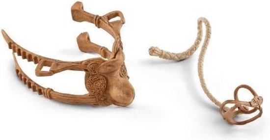 Schleich -beeldje 41416 - Boerderijdier - Westernzadel Met Cowboy - Zwart